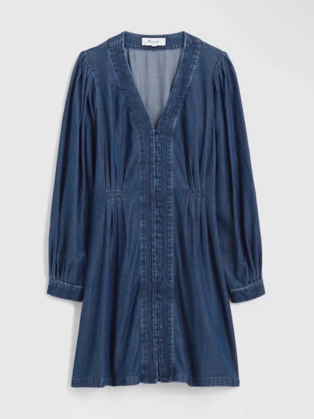 Madewell Denim Button-Front Mini Dress  Blue Annandale Wash Rigid Size 8 NWT